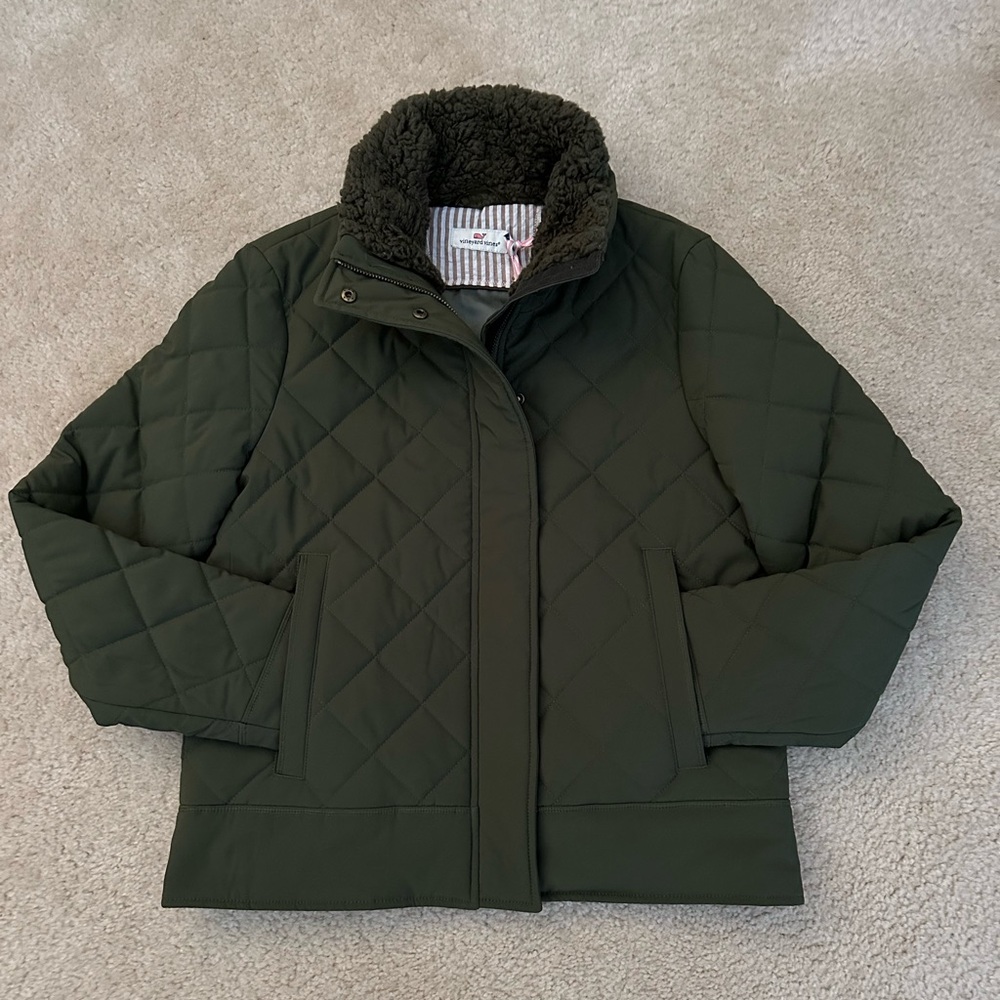 Vineyard Vines Quilted Sherpa Collar Jacket